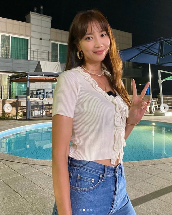 '170cm·44사이즈' 오윤아, 싱글맘의 완벽한 청바지 핏[TEN★]