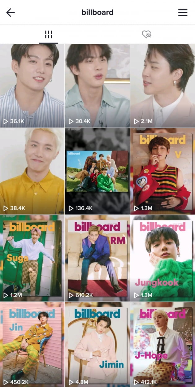 방탄소년단 지민, Billboard TikTok 공식 영상 480만회 재생...'랭킹1위 짐메리카 명성'