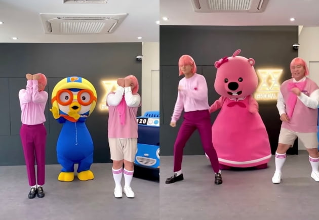 문세윤과 라비가 뽀로로, 루피아 댄스 챌린지를 선보였다. /사진=인스타그램