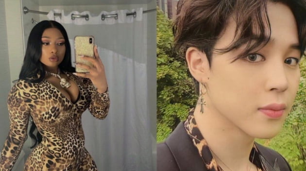 방탄소년단 지민 '메건 좋은 목소리 들려줘서 감사'→RT로 화답한 메건…'Jimin x Megan' 95년생 동갑내기 훈훈 우정