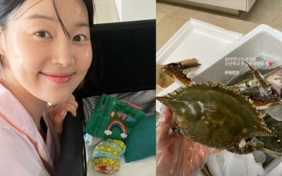 한지혜, 오윤아 꽃게 선물에 행복한 저녁 "신랑이랑 맛있게♥" [TEN★]