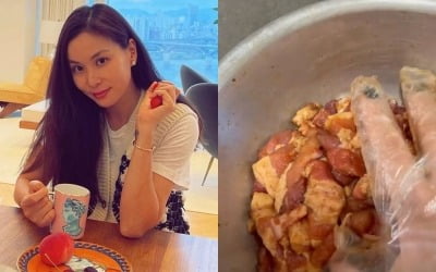 '장동건♥' 고소영, 163억 집에 살아도 요리는 비닐장갑 끼고 직접 하네 [TEN★]