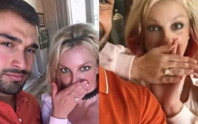 브리트니 스피어스, 12살 연하 남친이 준 '4캐럿 다이이' 끼고 약혼 발표 [TEN★]