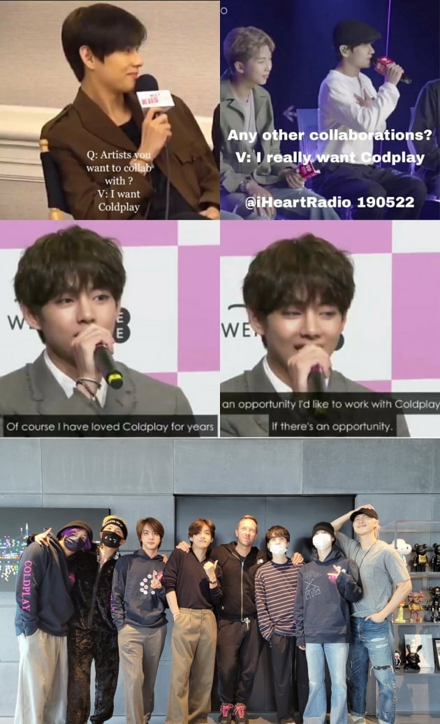 BTS 뷔, 성덕 등극... 英 콜드플레이 크리스마틴과 콜라보
