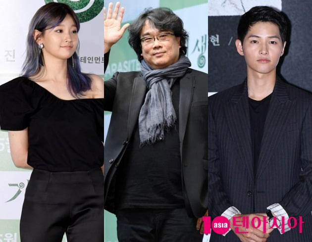 부산국제영화제에 참석하는 배우 박소담(왼쪽부터), 봉준호 감독, 배우 송중기. / 사진=텐아시아DB