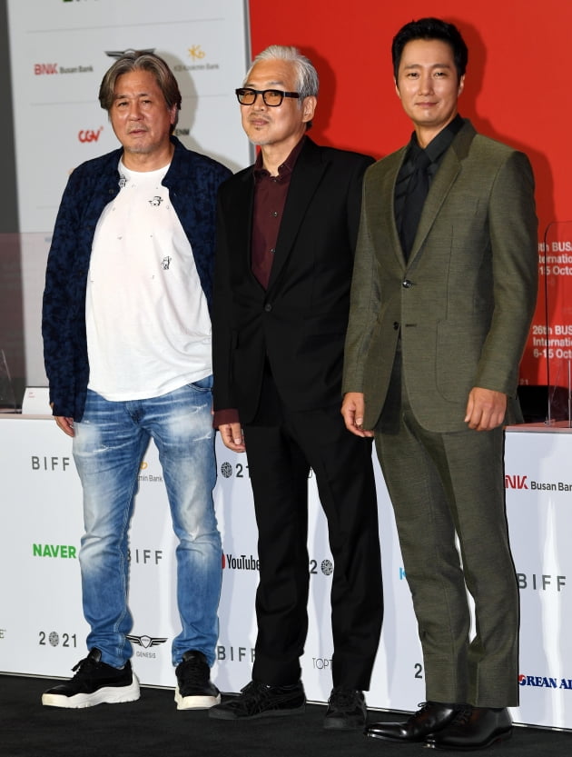 영화 '행복의 나라로' 최민식, 임상수, 박해일./ 사진=조준원 기자