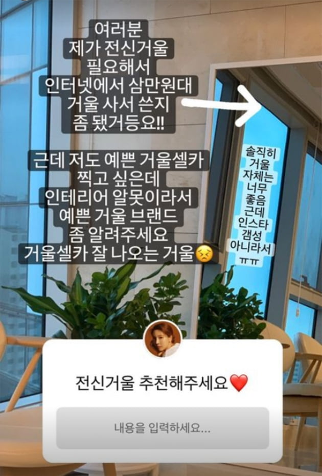 '오뚜기家' 함연지, 1200만원짜리 수지·GD 거울 사려다 "가격 보고 발 헛디뎟" [TEN★]