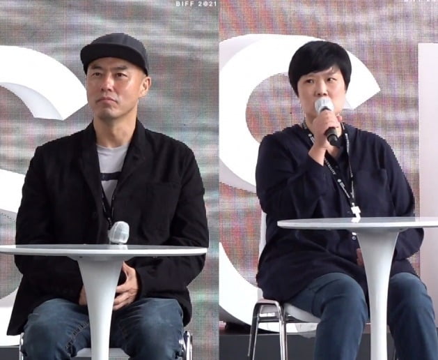 '마이 네임'의 김진민 감독(왼쪽)과 김바다 작가. / 사진=부산국제영화제 오픈토크 생중계 캡처