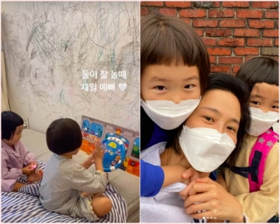 '싱글맘' 김나영, 어지러운 아이들의 방 상태…점점 더 뒤덮히는 낙서 [TEN★]