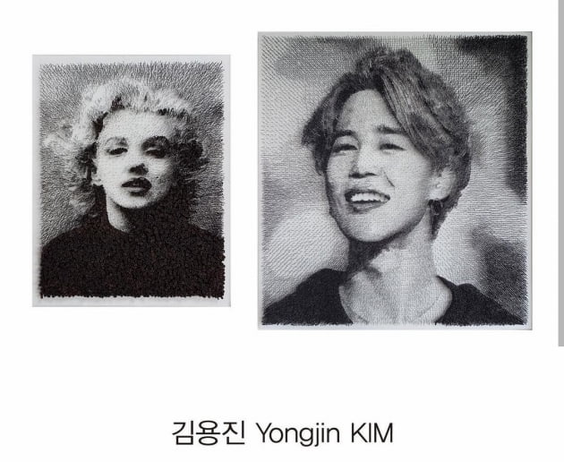 방탄소년단 지민, '마릴린 먼로'와 어깨 나란히 뮤즈...2021 한국국제아트페어 전시