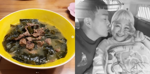 김민기, ♥홍윤화가 끓인 미역국 클라스가 남달라...고기반 미역반[TEN★]