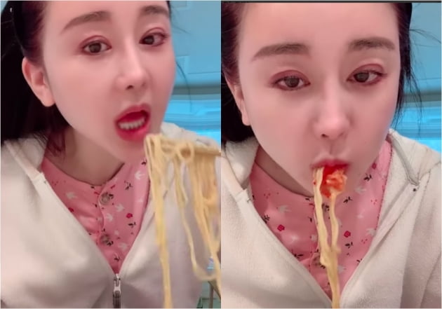 '진화♥' 함소원, 짙은 쌍꺼풀 자랑하며 라면 먹방 [TEN★]