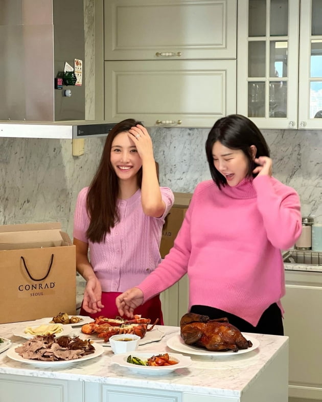 '만삭' 박은지 "빵실이 3kg인데 25kg 증량"…출산 앞두고 가족들과 파티 [TEN★]