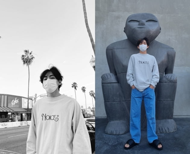 방탄소년단 뷔, LA에서 보낸 안부 "오랜만이에요"