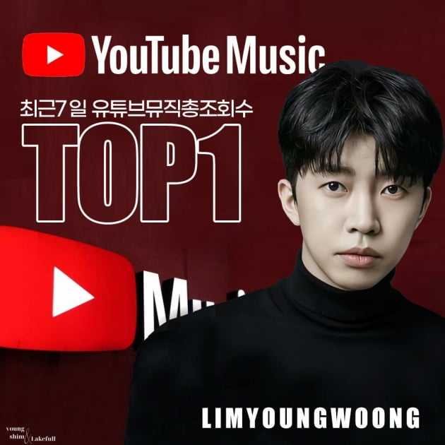 임영웅, 유튜브 뮤직 조회수 1위 기염