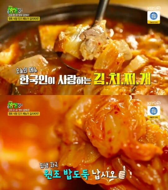 김치찌개, 잘 익은 신김치와 푸짐한 돼지고기의 시원 담백한 맛('2TV 생생정보')