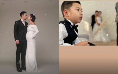 황정음♥이영돈, '입술 쭉' 만삭 화보 촬영…첫째 아들도 함께 '단란+오붓' [TEN★]