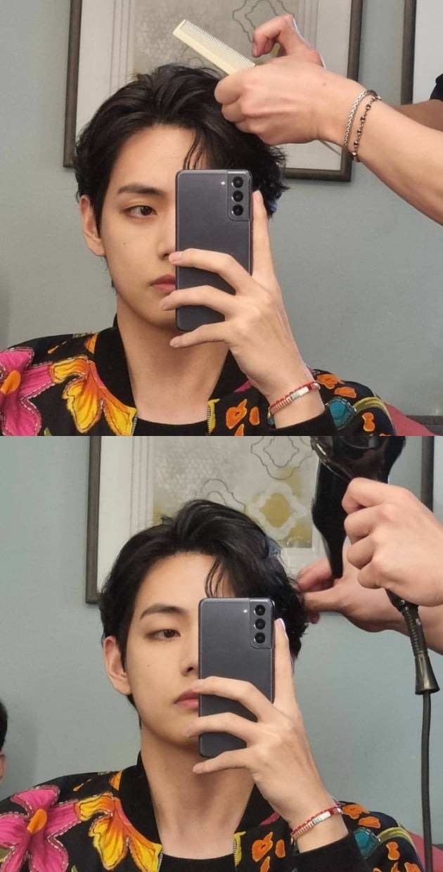방탄소년단 뷔, 휴대폰으로 은하계 담아...갤럭시 참모델