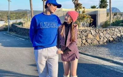 '이지훈♥' 아야네, 제주도 여행 갔다가 제주도에 눌러앉겠어 "신나서 깡충깡충" [TEN★]