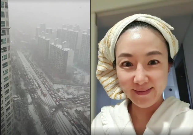 '박준형♥' 김지혜, 설경이 장관 강남 90평대는 틀리네...눈 치우는 경비아저씨 감사[TEN★]