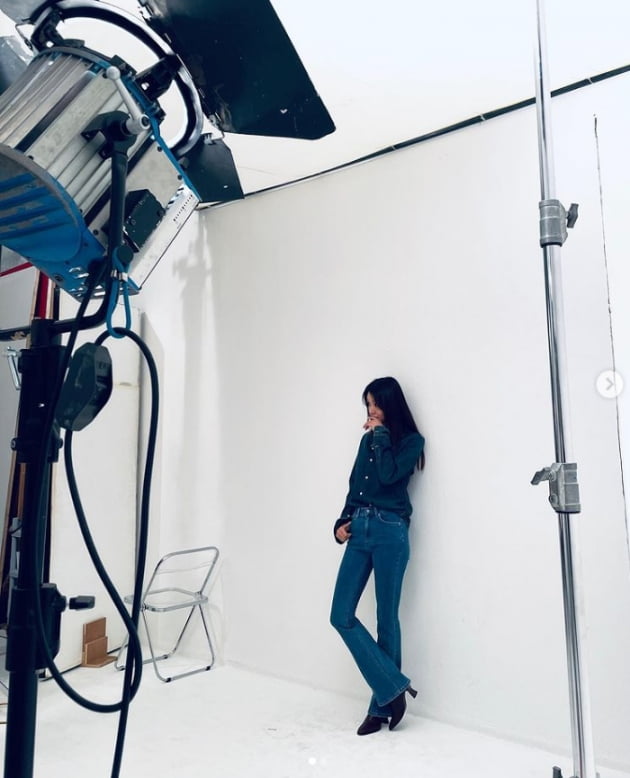 '-23kg 유지' 김빈우, 청청패션도 완벽하게 소화...즐거움만 생각하기[TEN★]