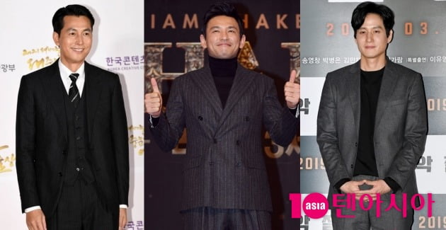 배우 정우성, 황정민, 박해준./ 사진=텐아시아DB