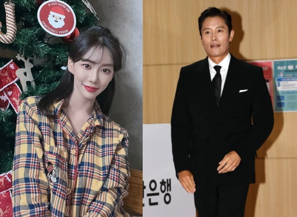 BJ 김시원(왼쪽)에게 협박 당한 배우 이병헌/ 사진=인스타그램, 텐아시아 DB