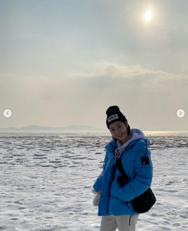 진지희, 겨울바다 보며 힐링중...겨울햇살에 더해진 이쁨[TEN★]