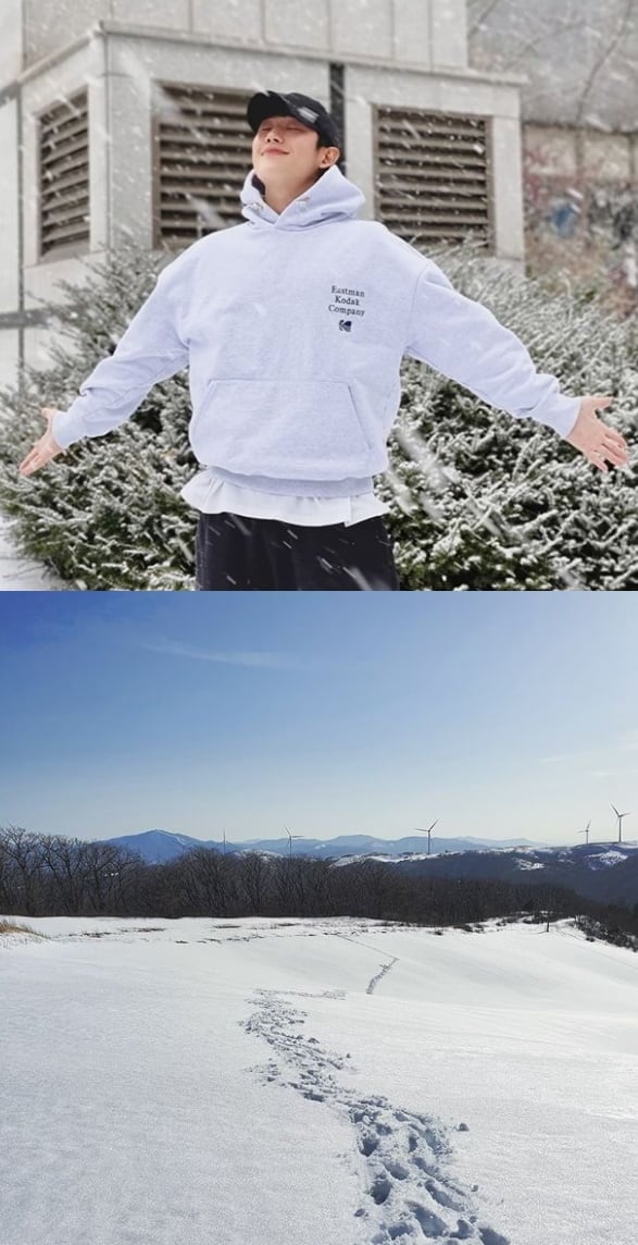 배우 정해인이 공개한 하얀 세상/ 사진=인스타그램 캡처