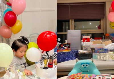 이시영 5세 子, 으리으리한 생일파티…'산더미' 선물상자에 눈길 [TEN★]