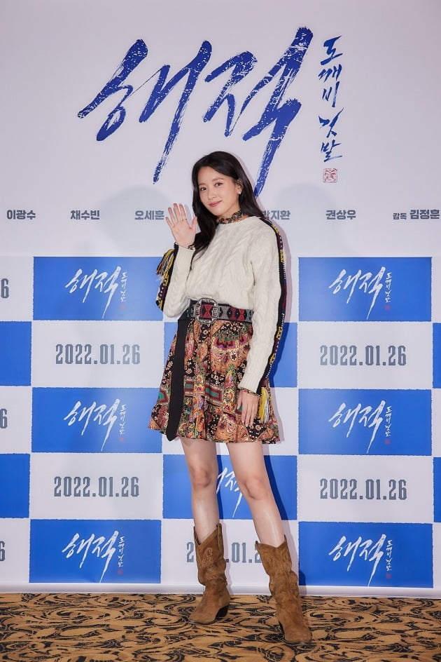 12일 서울 신천동 롯데시네마 월드타워에서 영화 '해적2' 언론시사회가 열렸다. 배우 한효주. / 사진제공=롯데엔터테인먼트