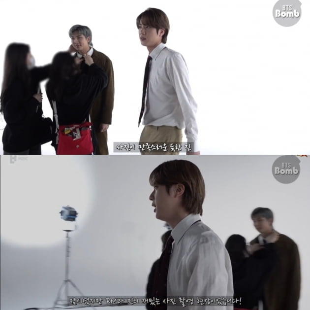 방탄소년단 진, 촬영장을 웃게 만드는 엔돌핀 매력 발산