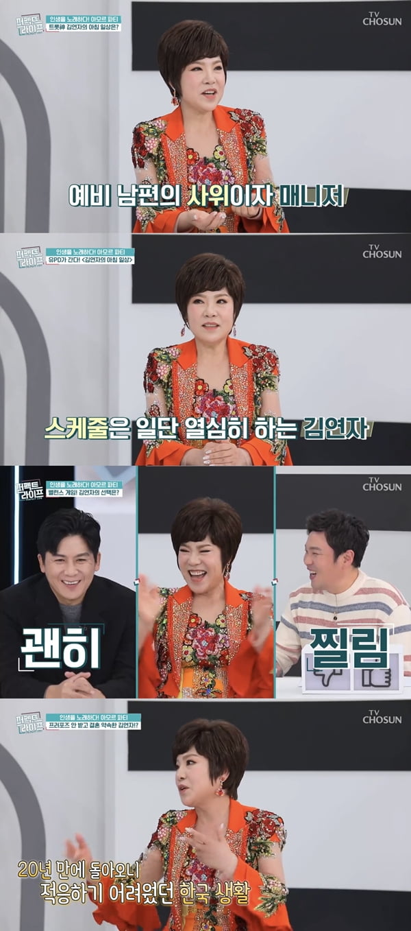 김연자 /사진=TV조선 '퍼펙트 라이프' 방송화면 캡처