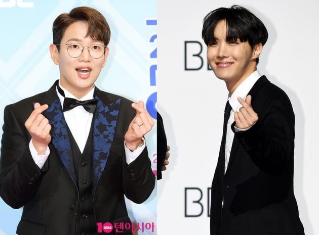 방송인 장성규(왼쪽)와 가수 제이홉/ 사진=텐아시아 DB