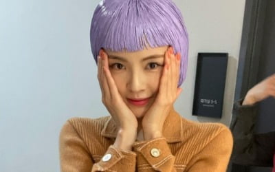 '이광수♥' 이선빈, 숏컷 보라색 머리로 파격 변신 "SNL 비하인드'  [TEN★]
