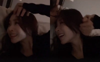 이솔이, ♥박성광의 이마 키스에 '꺄르르' [TEN★]