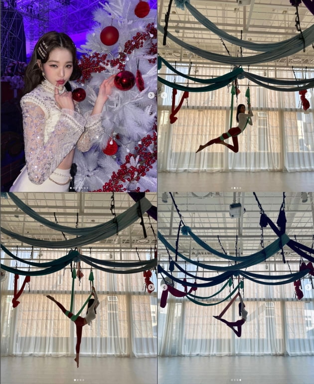 장원영, 레깅스 입고 플라잉 요가...다리가 2미터?[TEN★]