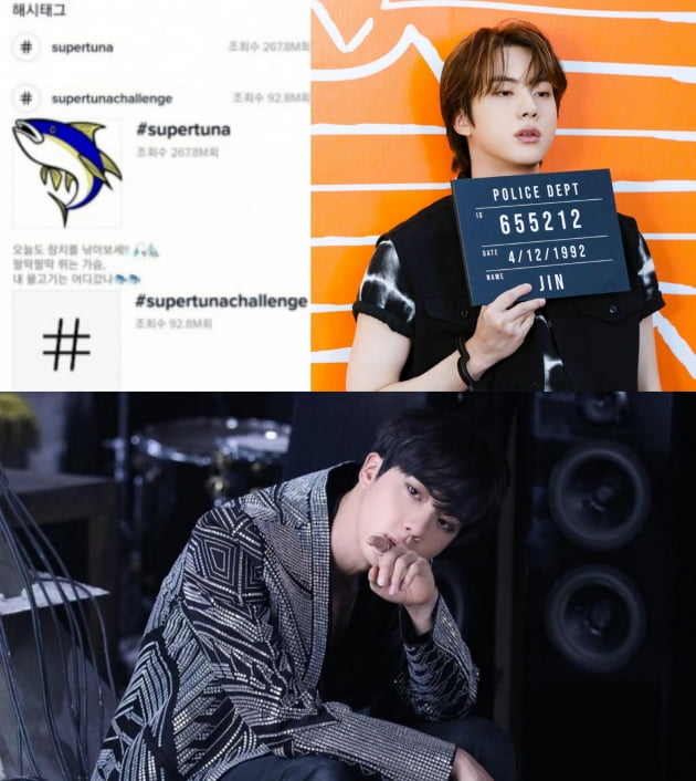 방탄소년단 진, '슈퍼 참치' 유튜브와 틱톡에서도 '고공행진'