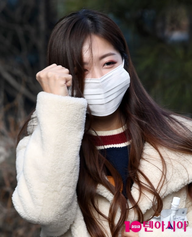 [TEN 포토] 정다경 '녹화 잘할께요 파이팅!'