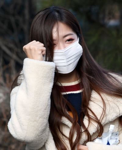 [TEN 포토] 정다경 '녹화 잘할께요 파이팅!'