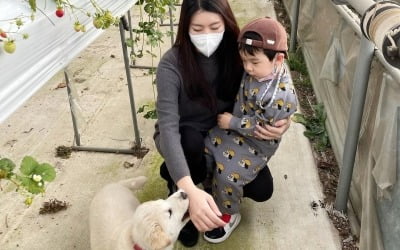 '이필모♥' 서수연, 딸기농장서도 엄마 껌딱지 子 담호 "아기멍멍이에 겁먹어" [TEN★]