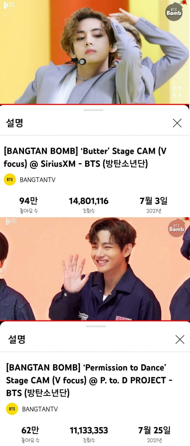 방탄소년단 뷔, 3년 연속 K팝 직캠 조회수 1위… K팝 최고기록 '싹쓸이'