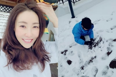 '싱글맘' 성현아, 아들과 단둘이 눈놀이 "친척이 없어 늘 미안한"[TEN★]