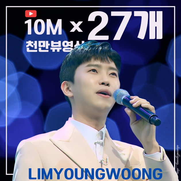 '기록의 사나이' 임영웅, 1000만 뷰 영상 27개 달성