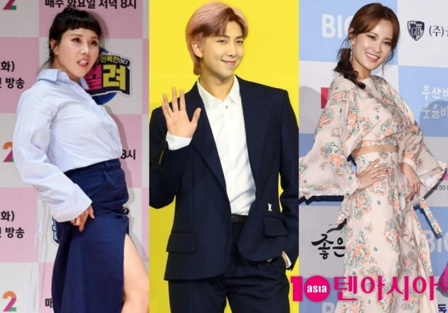 신봉선, 방탄소년단 RM, 김지민./사진=텐아시아DB