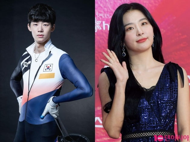 쇼트트랙 국가대표 이준서 선수, 레드벨벳 슬기 / 사진=이준서 선수 프로필, 텐아시아DB