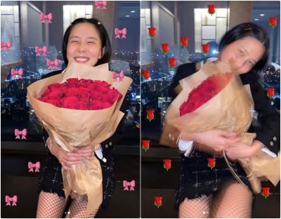 '마이큐♥' 김나영, 망사스타킹+미니스커트…과감한 데이트룩 [TEN★]