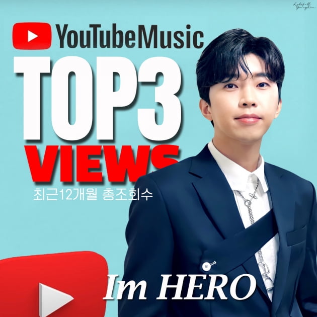 임영웅, 국내 유튜브 뮤직 조회수 TOP 3...히어로의 힘
