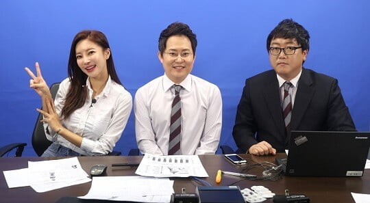 김윤지, 김명정 캐스터, 박세운 해설위원 (사진=SPOTV 제공)