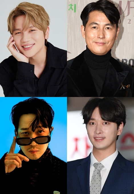 케이윌(왼쪽부터 시계방향), 정우성, 황찬성, 하하./ 사진제공=텐아시아DB, 각 소속사